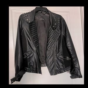 Lightweight comfy black faux leather jacket